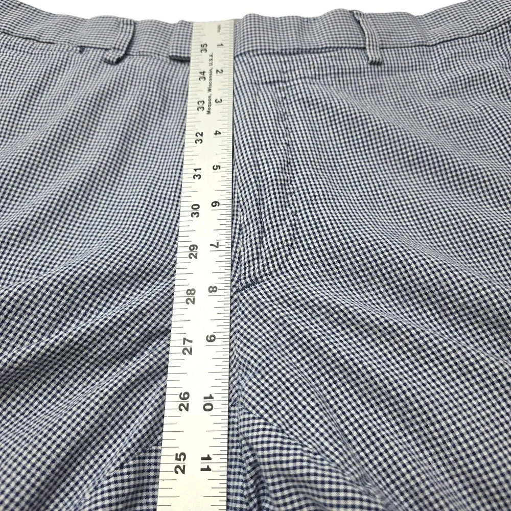 Banana Republic Chino Pants 32x32 Mens‎ Blue Check Modern Slim Fit Seersucker